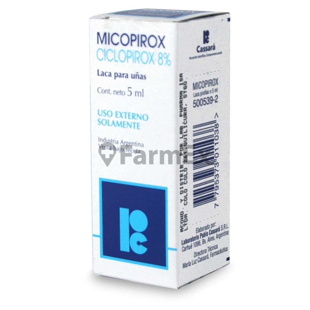 Micopirox Laca para Uñas 8 % x 5 mL Farmex-MiaHealth-Persistente